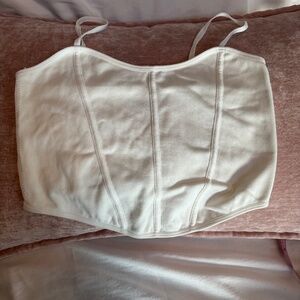 Garage Cami Bungee Strap Seamless Corset Bright White Sz S